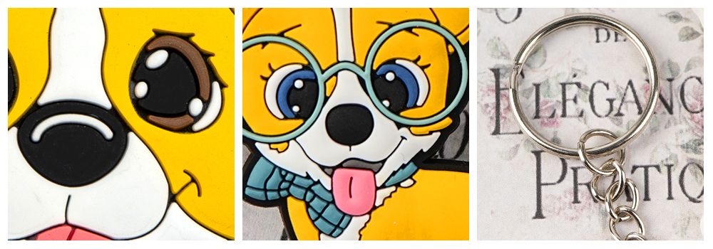 Enam Desain Gantungan Kunci Corgi PVC Lembut yang Menggemaskan