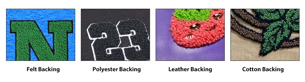 Benutzerdefinierte Chenille-Patches Rückseitenoption