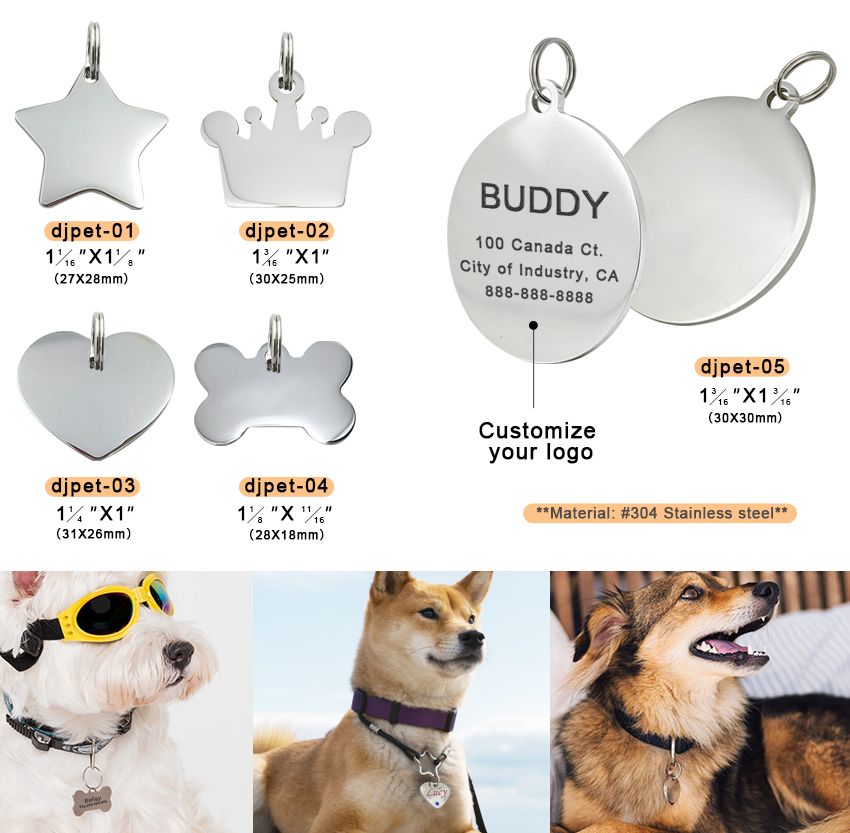 Placas de Identificación para Mascotas de Estilos Existentes