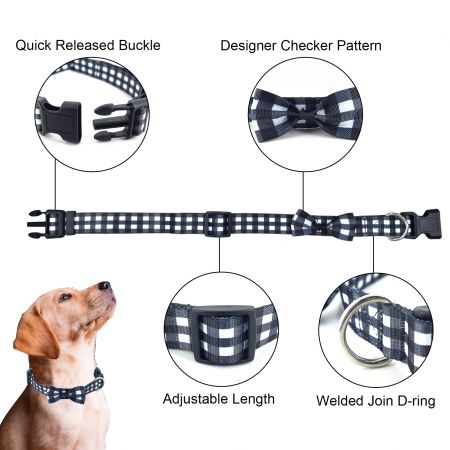 Classic Plaid Pattern Dog Collar In Stock.