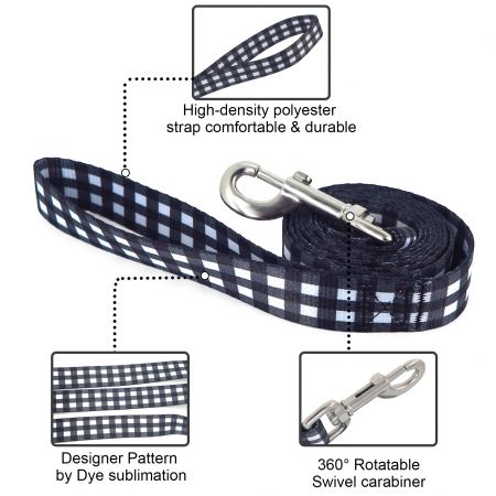 Classic Plaid Pattern Dog Leash In Stock.