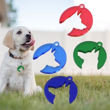 Etiqueta para mascotas de acrílico en forma de hueso personalizada.