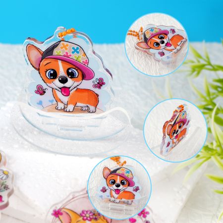 Cute Corgi Acrylic Rocking Stands.