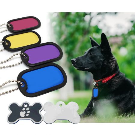 Targhetta per cani in alluminio colorato della Cina con motivo.