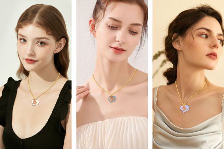 Bộ sưu tập dây chuyền mặt dây chuyền hình trái tim chó Corgi dễ thương & đáng yêu