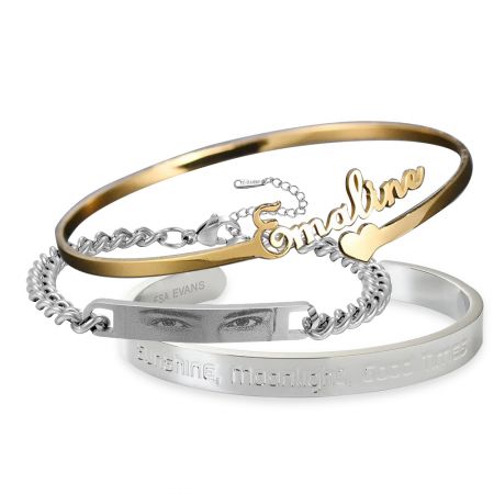 Benutzerdefinierte gravierte Armbänder.