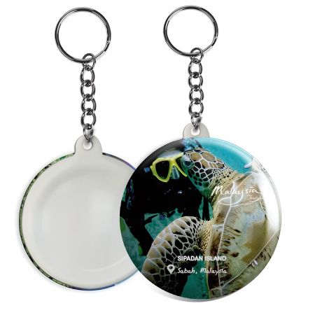 Benutzerdefinierter Button-Abzeichen-Schlüsselanhänger-Spiegel.