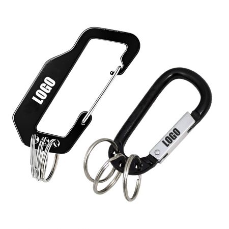 Móc chìa khóa carabiner tùy chỉnh với nhiều dây đeo.