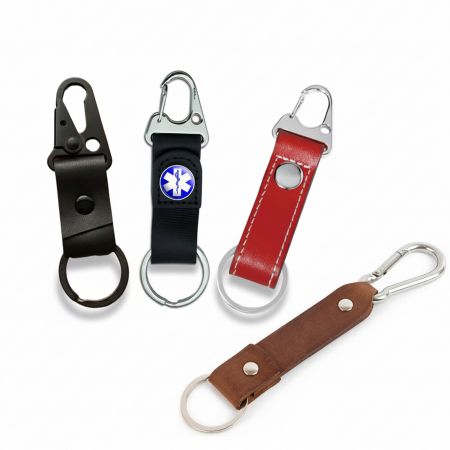 Custom Carabiner Leather Keychain - Custom Mens Carabiner Leather Keychains Manufacturer