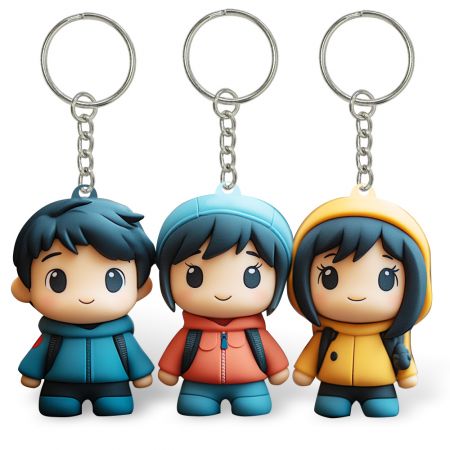 Personalizatum Cartoon Rubber Keyring.