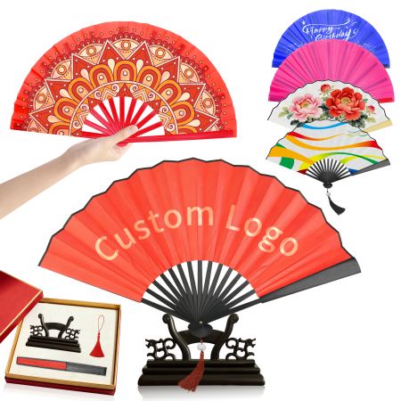カスタム折りたたみ手扇。 - 低MOQのカスタム中国折りたたみ扇子工場