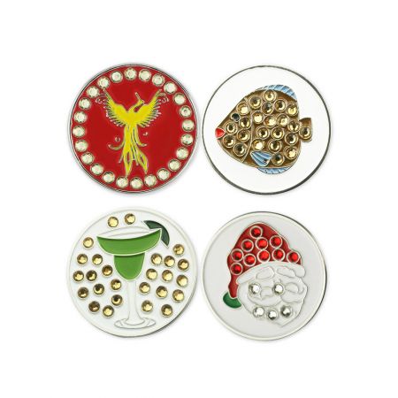 Marcador de golf personalizado con diamantes.