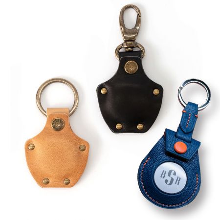 Suportes de Chaveiro Airtag de Couro Personalizado.