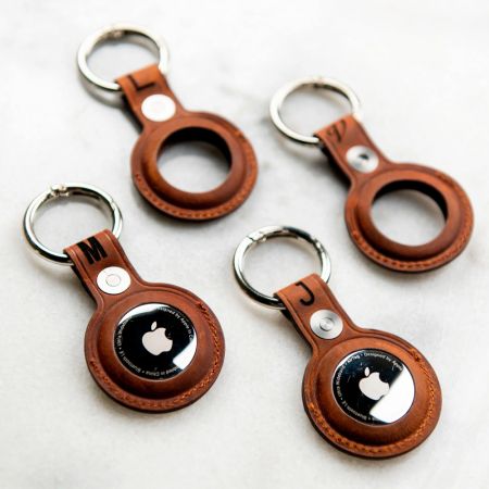 Melhor Personalização de Chaveiro Airtag de Couro.