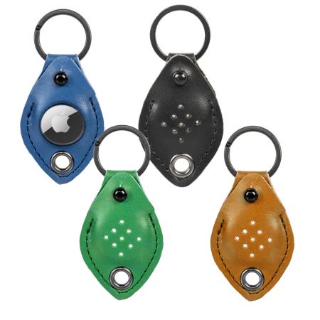 Anéis de Chaveiro Airtag da Apple em Couro Durável Sob Medida.