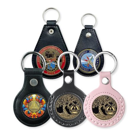 Chaveiro de Porta-moeda em Couro Personalizado.