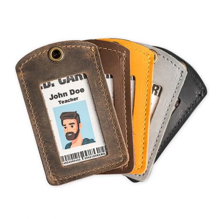 Personalized PU Leather Badge Holder.
