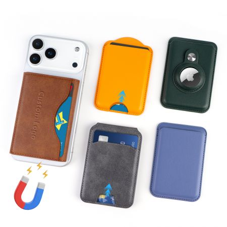 Custom Leather MagSafe Wallets - Custom Leather Phone Card Holders Manufacturer