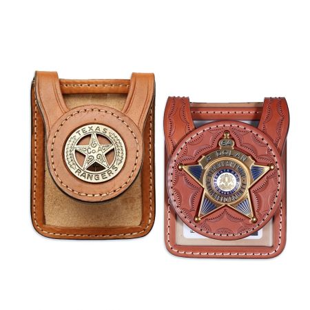 Custom Genuine Leather Law Enforcement Badge Wallet.