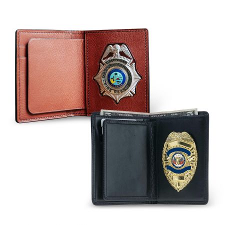 Durable Custom Leather Police Badge Wallet.