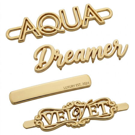 Laser Engraved Logo Metal Letter Charm Tag.