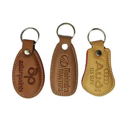 Tailored Logo Open-Style Leather Keychains.