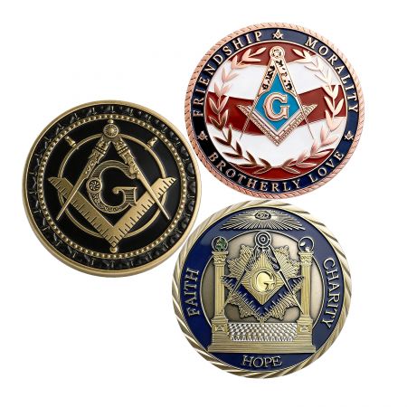 Personalized Masonic Challenge Coins.