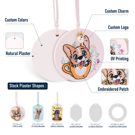 Custom Plaster Aroma Pendants - Custom Brand Logo Plaster Aroma Stone with Hanging Cord