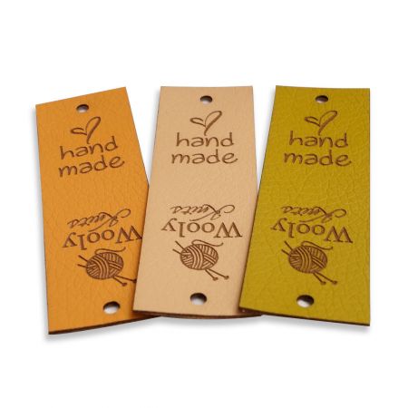Label Kulit Asli Cetak Kustom.