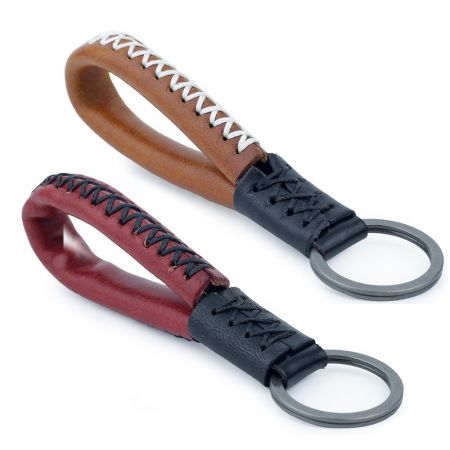 Llave de cuero estilo cuerda personalizada y resistente al desgaste.