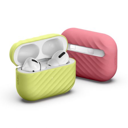 Benutzerdefinierte Silikon-Airpods-Hülle mit buntem Logo.