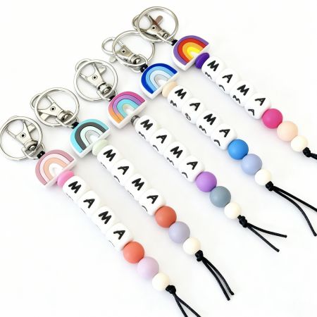 Venda Quente de Pulseiras de Chaveiro de Pérolas de Silicone.