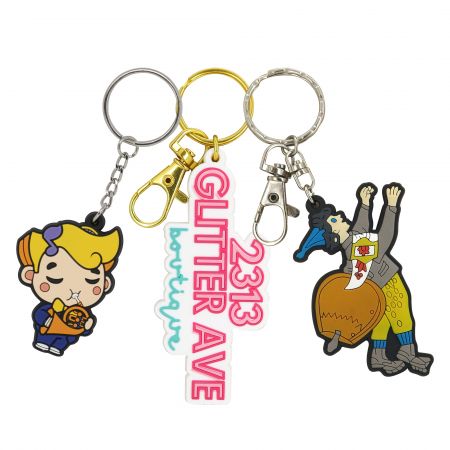 Chaveiro personalizado em PVC macio de desenho animado.