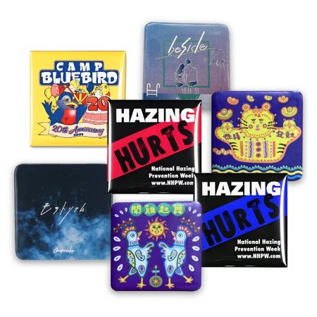 Custom Square Button Badge - Square Custom Button Pin Badges