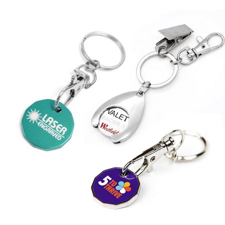 Portachiavi con token per carrello marchiato.