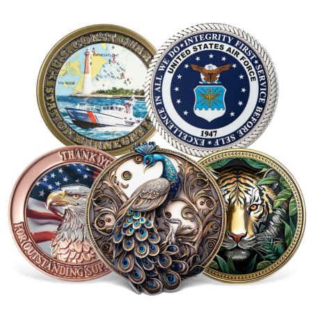 Custom UV Printed Challenge Coin - Custom 3D UV Printed Zinc Alloy Coins