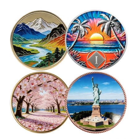 UV Printed 3D Coins with Custom Logos.