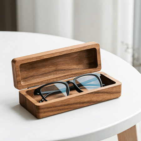 Custodia per occhiali in legno personalizzata.