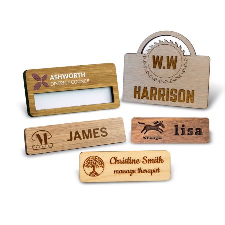 Custom Wooden Name Tag - Bespoke Wooden Name Tag