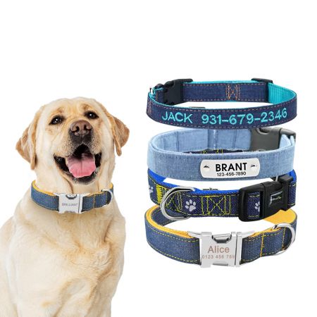 Collare per cani in denim all'ingrosso - Collare per cani in denim all'ingrosso