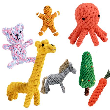 Juguete de cuerda para perros en forma de animal.