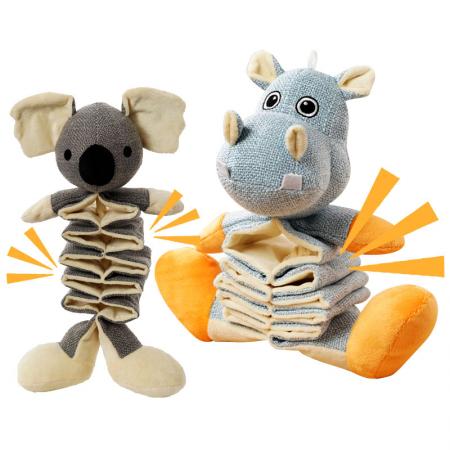 Juguete de peluche para perros que hace ruido.