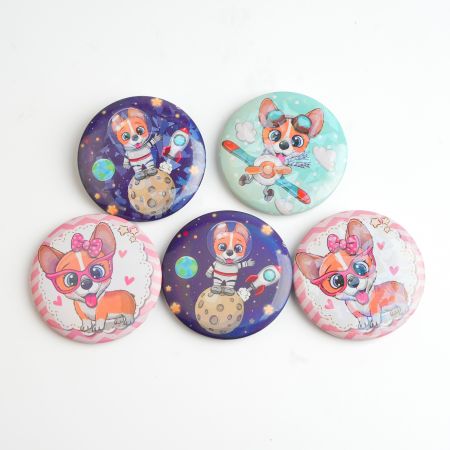 Holographic Pin Back Button - Cheap Holo Pinback Button Pins