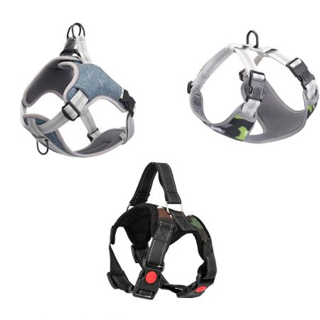 Harnais pour chien rembourré entièrement réglable.