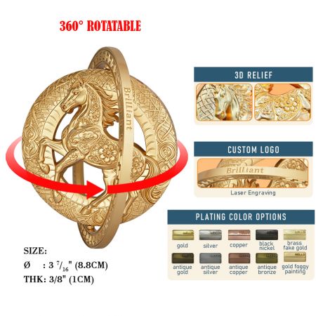 Wholesale 3D Spinning Lunar Zodiac Coins.