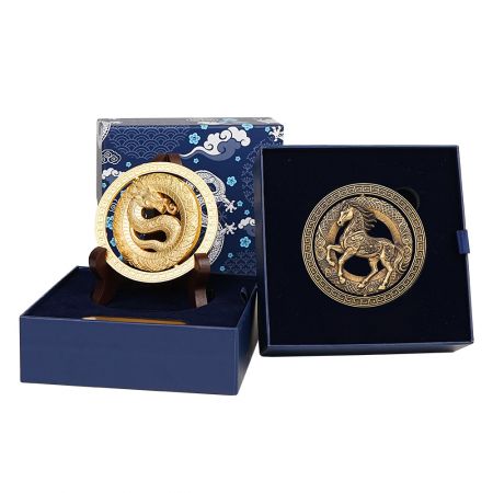 Mold-Free Custom Logo Chinese Zodiac Gold Coins.