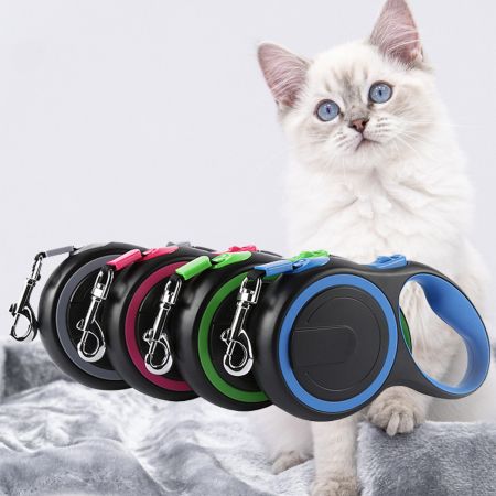 Dark Red Retractable Cat Leash.