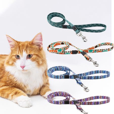 Laisse en polyester tissée en gros pour chat.