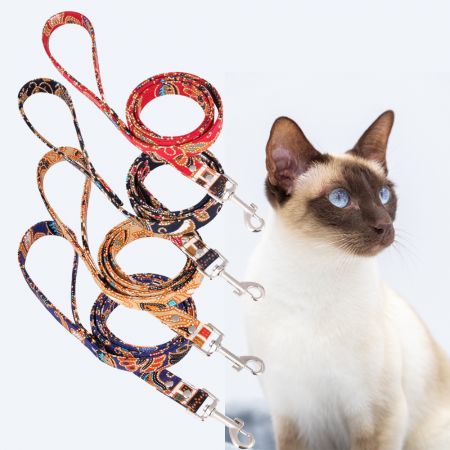 Laisse en polyester tissée personnalisée pour chat.