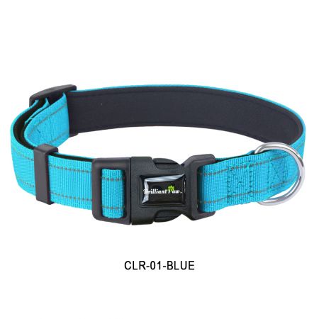 Personalized Blue Reflective Dog Collars.